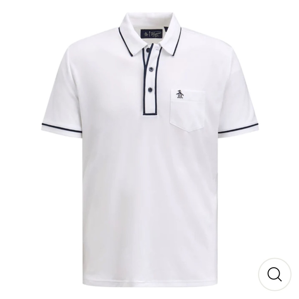 “Original Penguin” white and navy collared shirt